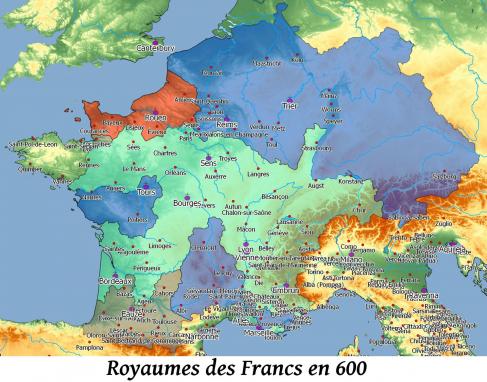 Royaumes des francs en 600