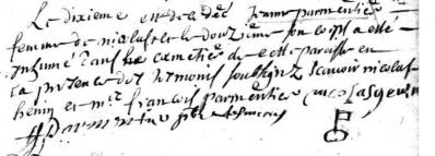 Signature-clé de Nicolas Hénin - 1674
